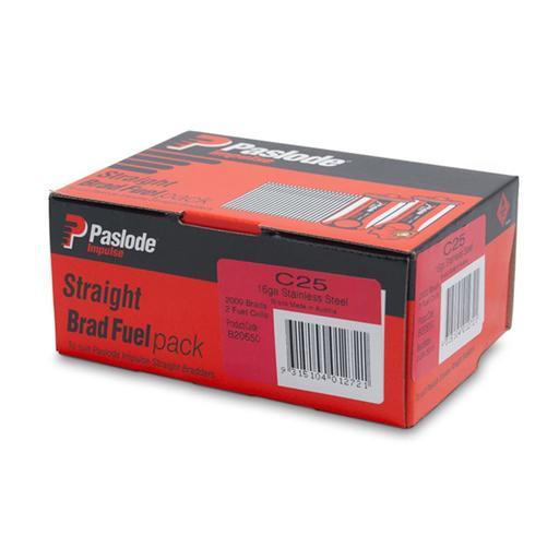 PASLODE 25mm C SERIES 16 GAUGE 304 STAINLESS STEEL BRADS BOX OF 2000 NAILS 