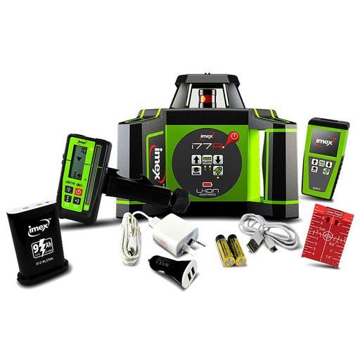 Imex 012-I77R 3.7V 9.0Ah Li-ion Cordless Red Beam Rotating Laser Kit