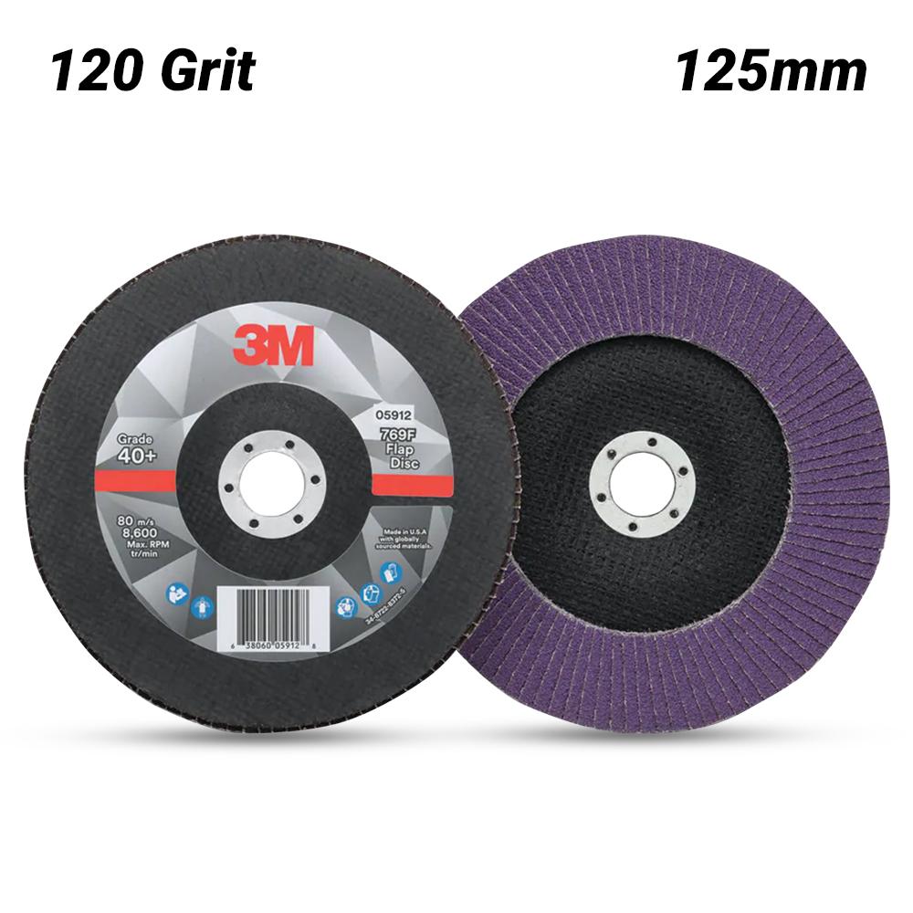3M 7100196815 (UU010034740) 125mm (5") 769F 120 Grit Flap Disc – image 1