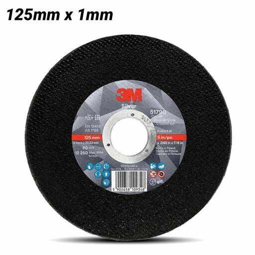 3M 7100172891 (UU009597111) 125mm x 1mm Silver Cut-Off Wheel