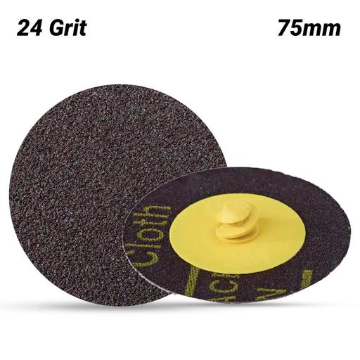 3M 7000045090 (60440208902) 75mm (3") Roloc 361F 24 Grit Resin Bond Cloth Disc
