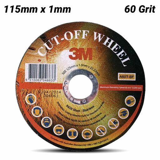 3M 7010029970 (XC002062617) 115mm x 1mm Grit 60 Thin Cut-Off Wheel