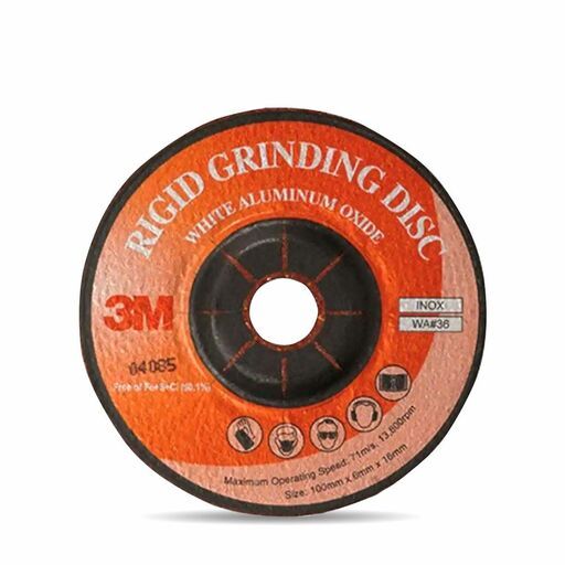3M 7012913490 (XC002058771) 125mm x 6mm 36 Grit White Aluminium Flexible Rigid Grinding Disc – image 2