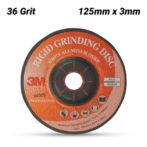 3M 7012872035 (XB002005592) 125mm x 3mm 36 Grit White Aluminium Flexible Grinding Disc