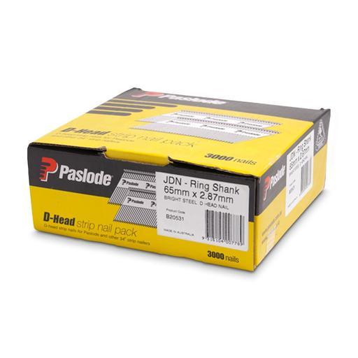 Paslode B20531 3000 Pack 65mm x 2.87mm Bright D Head Framing Nails