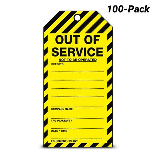 Uniform Safety Signs 123464/3 100-Pack Out Of Service Tear Proof Tag