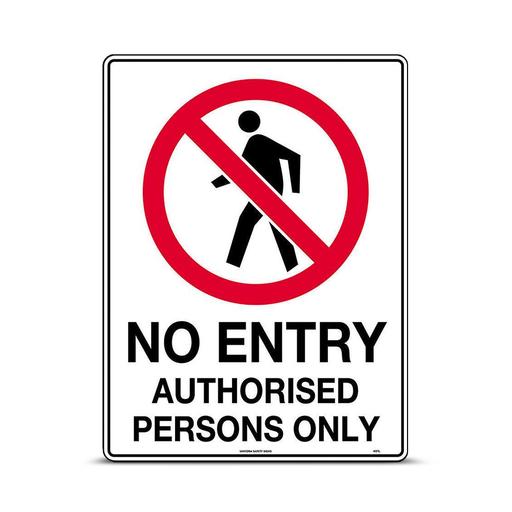 Uniform Safety Signs 401LSP 450mm x 300mm Polypropylene No Entry Authorised Persons Only Sign – image 2