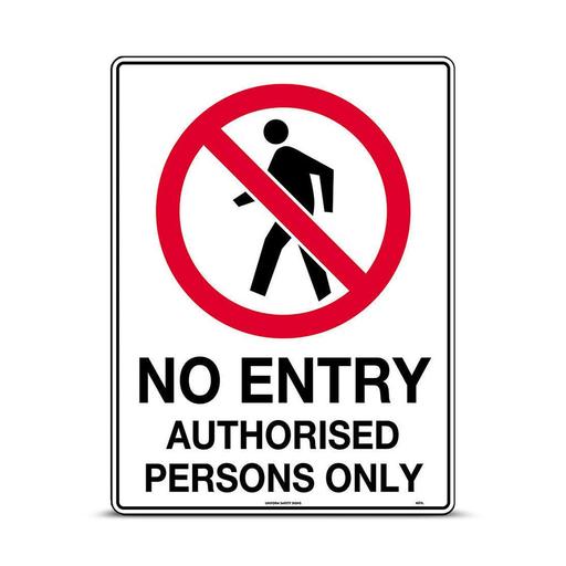 Uniform Safety Signs 401MP 300mm x 225mm Polypropylene No Entry Authorised Persons Only Sign – image 2