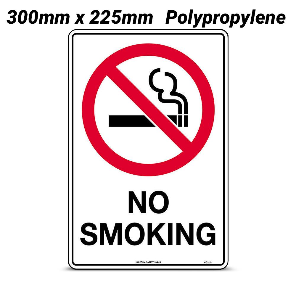 Uniform Safety Signs 402MP 300mm x 225mm Polypropylene No Smoking Sign – image 1