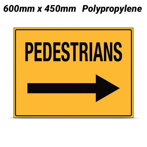 Uniform Safety Signs 867LP 600mm x 450mm Polypropylene Pedestrians (Arrow Right) Sign
