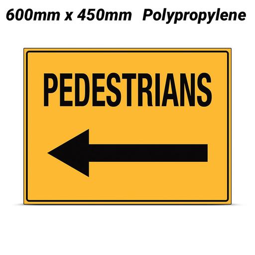 Uniform Safety Signs 868LP 600mm x 450mm Polypropylene Pedestrians (Arrow Left) Sign