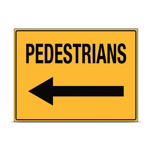 Uniform Safety Signs 868LP 600mm x 450mm Polypropylene Pedestrians (Arrow Left) Sign – image 2