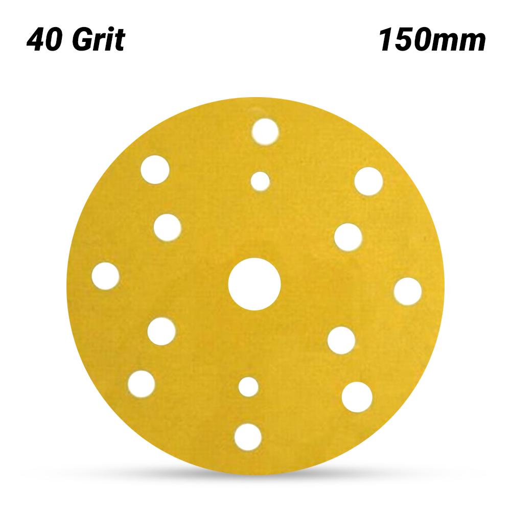 3M GC801018364 (245P) 150mm (6") Hookit 255P P40 Gold Paper Disc – image 1