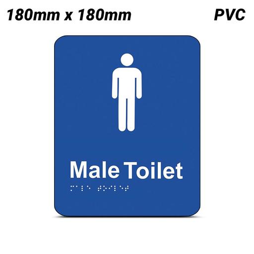 Uniform Safety Signs BTS001 180mm x 180mm PVC Braille Male Toilet Sign