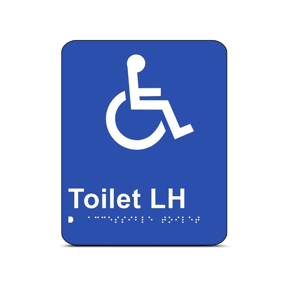 Uniform Safety Signs BTS003-LH 180mm x 180mm PVC Braille Accessible Toilet Left Hand Transfer Sign  – image 2
