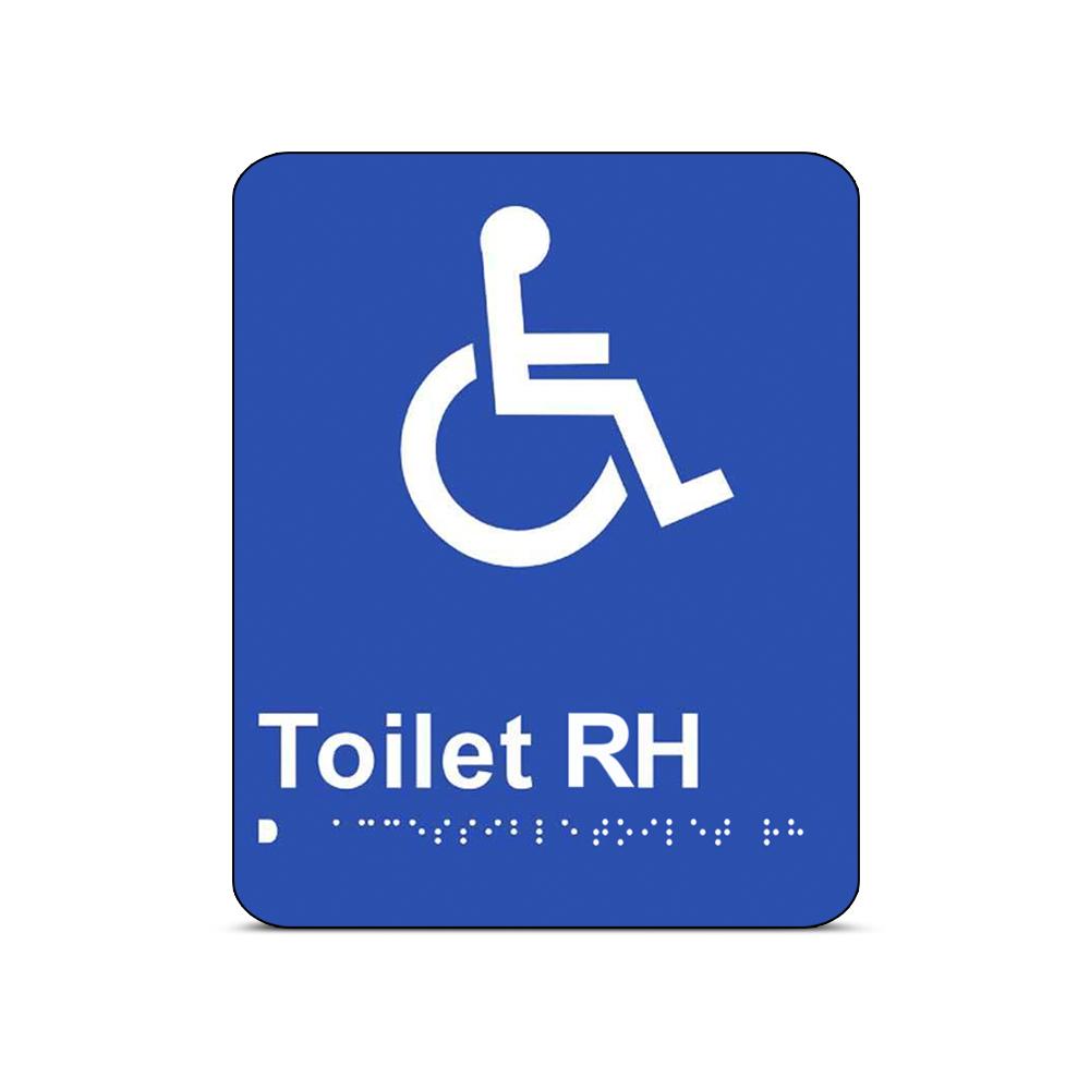 Uniform Safety Signs BTS003-RH 180mm x 180mm PVC Braille Accessible Toilet Right Hand Transfer Sign – image 2