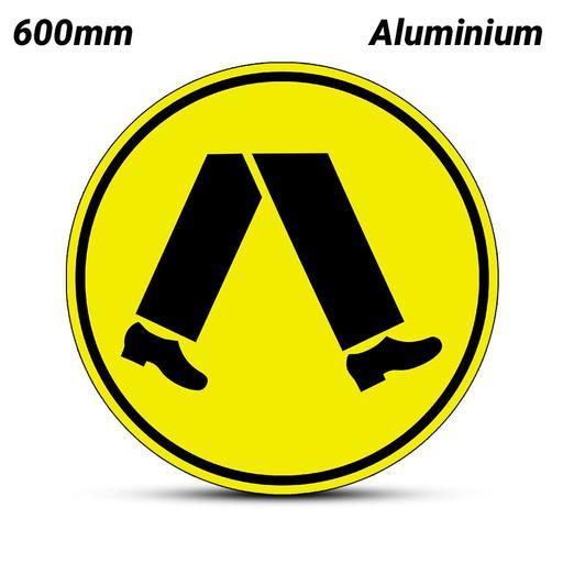 Uniform Safety Signs R3-1A 600mm Aluminium Diamond Class 1 Pedestrians Symbol Sign