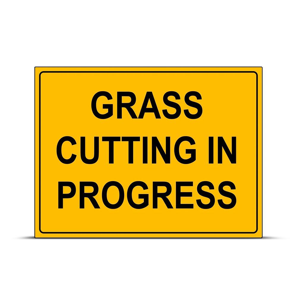 Uniform Safety Signs SG207 600mm x 600mm Metal Class 1 Grass Cutting in Progress Sign – image 2