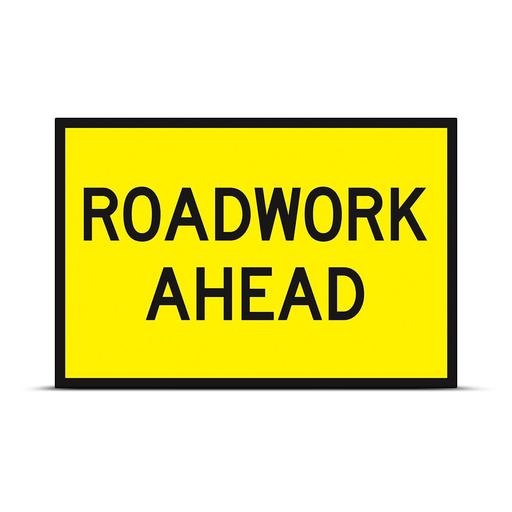 Uniform Safety Signs SG500 900mm x 600mm Metal Class 1 Reflective Roadwork Ahead Safety Sign – image 2