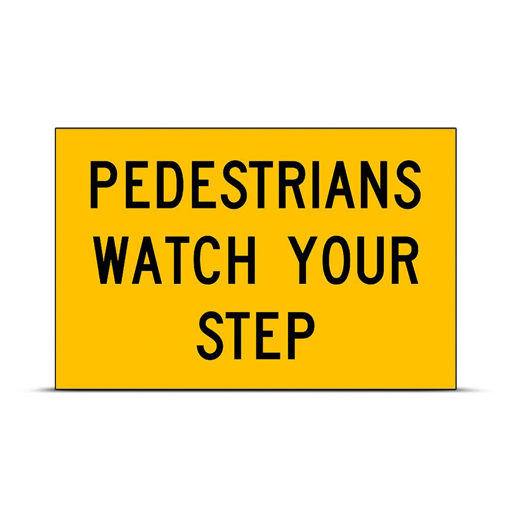 Uniform Safety Signs SG503 900mm x 600mm Metal Class 1 Reflective Pedestrians Watch Your Step Safety Sign – image 2
