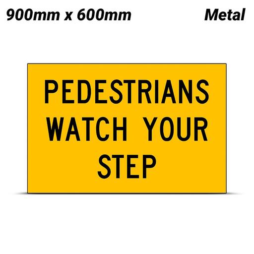 Uniform Safety Signs SG503 900mm x 600mm Metal Class 1 Reflective Pedestrians Watch Your Step Safety Sign