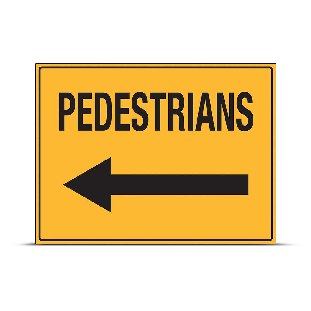 Uniform Safety Signs SG514 900mm x 600mm Metal Class 1 Reflective Pedestrians With Left Arrow Safety Sign – image 2