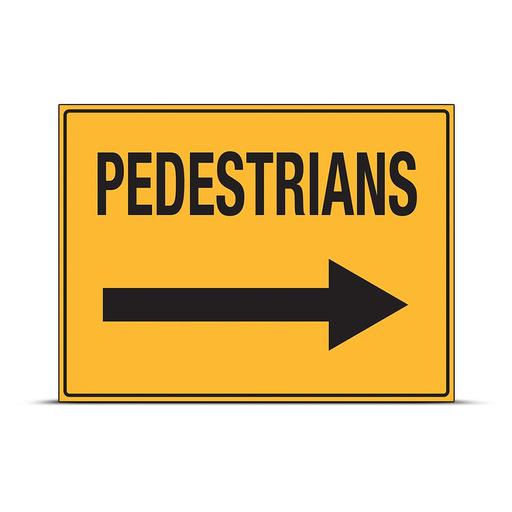 Uniform Safety Signs SG515 900mm x 600mm Metal Class 1 Reflective Pedestrians With Right Arrow Safety Sign – image 2