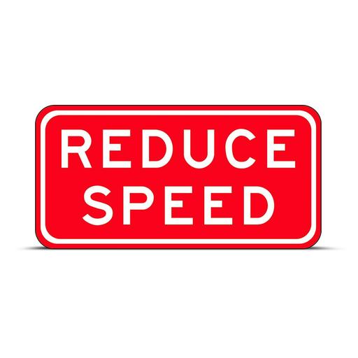 Uniform Safety Signs SG519 900mm x 600mm Metal Class 1 Reflective Reduce Speed Safety Sign – image 2