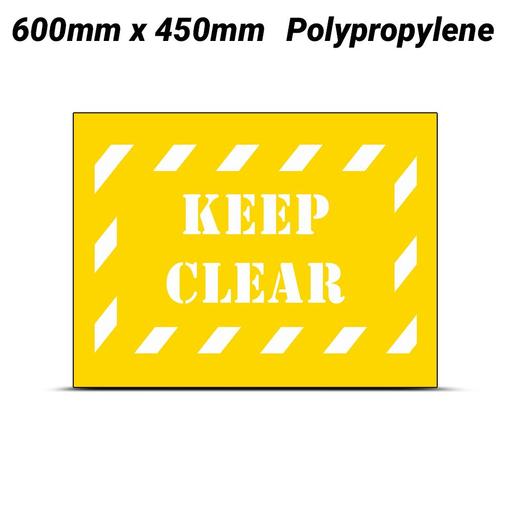 Uniform Safety Signs ST1211 600mm x 450mm Polypropylene Keep Clear Stencil