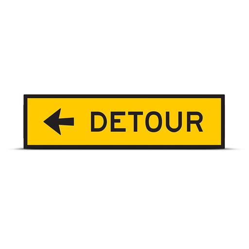 Uniform Safety Signs T5-1AL 1200mm x 300mm Boxed Edge Class 1 Detour Left Arrow Safety Sign – image 2