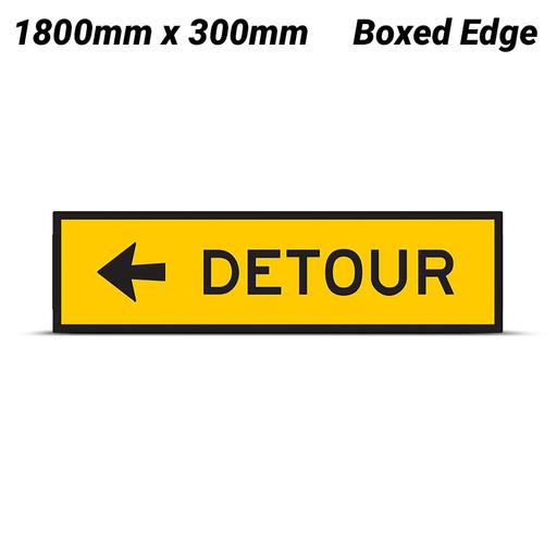Uniform Safety Signs T5-1AL 1200mm x 300mm Boxed Edge Class 1 Detour Left Arrow Safety Sign