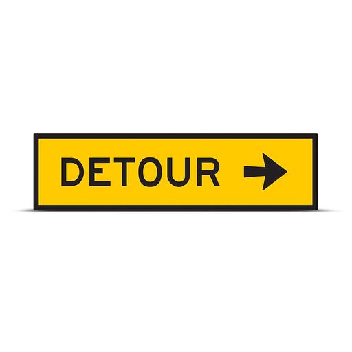 Uniform Safety Signs T5-1AR 1200mm x 300mm Boxed Edge Class 1 Detour Right Arrow Safety Sign – image 2