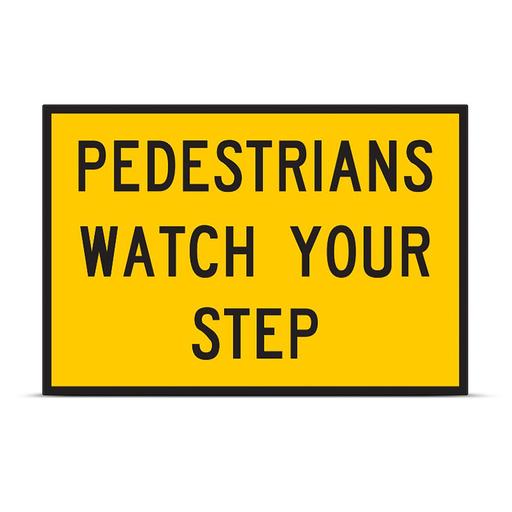 Uniform Safety Signs T8-1 900mm x 600mm Boxed Edge Class 1 Pedestrians Watch Your Step Safety Sign – image 2