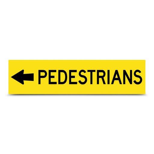 Uniform Safety Signs T9-18 1200mm x 300mm Corflute Class 1 Pedestrians Arrow Left Safety Sign – image 2