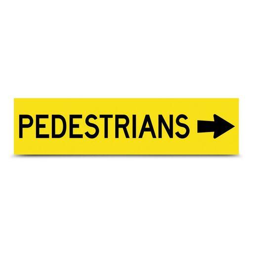 Uniform Safety Signs T9-19 1200mm x 300mm Corflute Class 1 Pedestrians Arrow Right Safety Sign – image 2