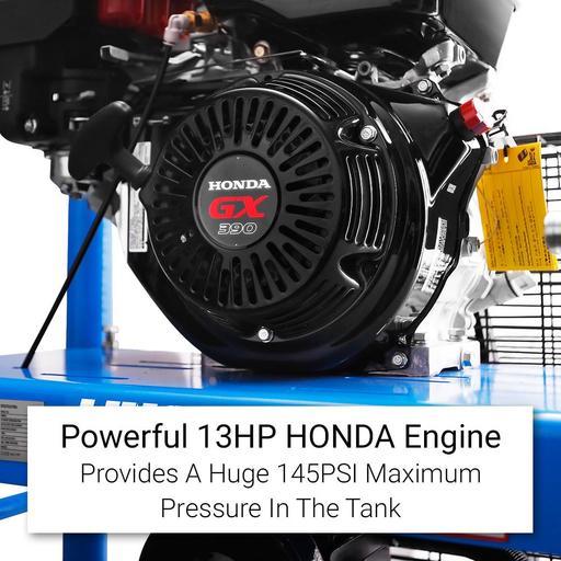 Lincoln L25TB 13HP 2 x 5L Heavy Duty Triple Piston Belt Driven Petrol Air Compressor - Powered by HONDA – image 9