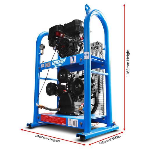 Lincoln L25TB 13HP 2 x 5L Heavy Duty Triple Piston Belt Driven Petrol Air Compressor - Powered by HONDA – image 2