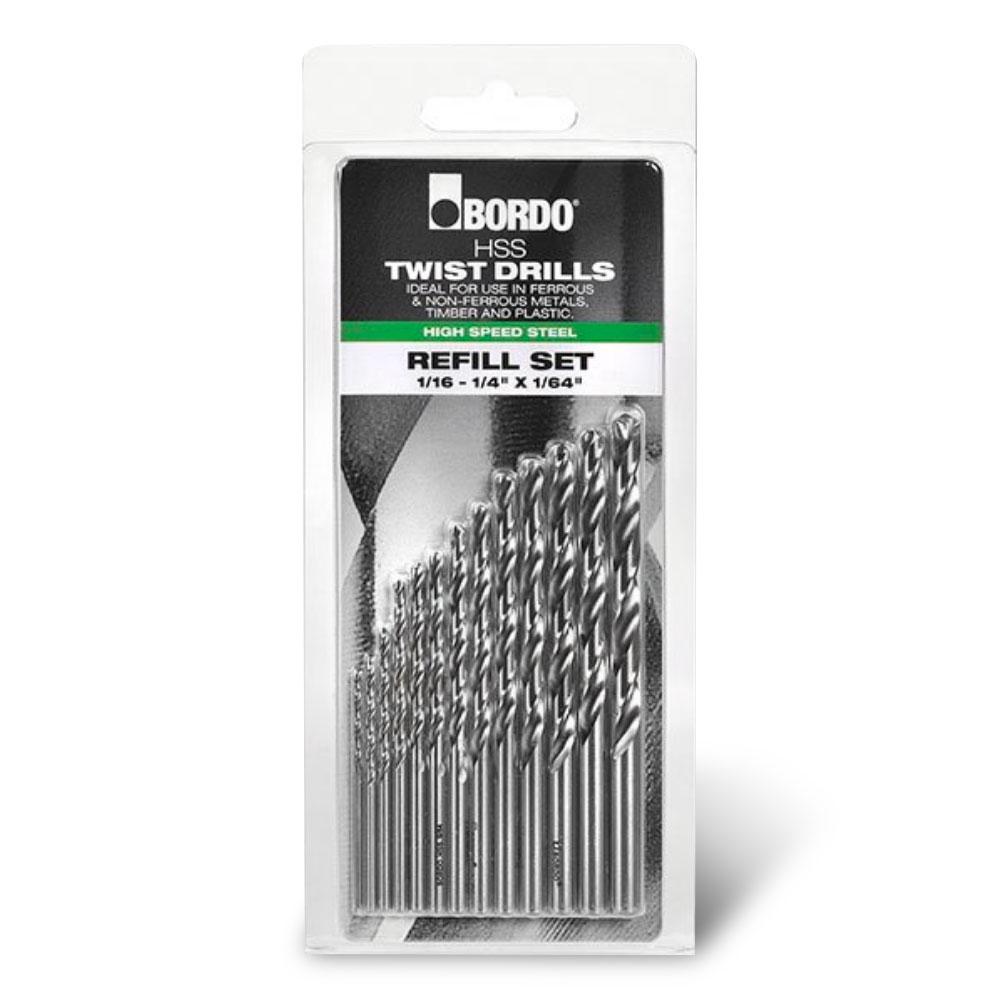 Bordo 2006-F1S 13pce 1/16"-1/4" Bright HSS Jobber Refill Set  – image 1