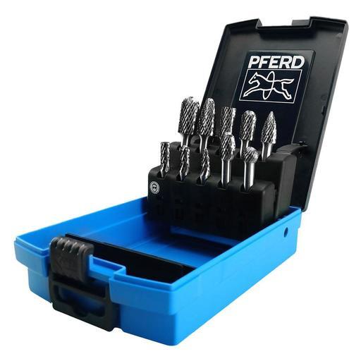 PFERD 26005694 10pce 1/4" Shank Burr Set - Tungsten Carbide