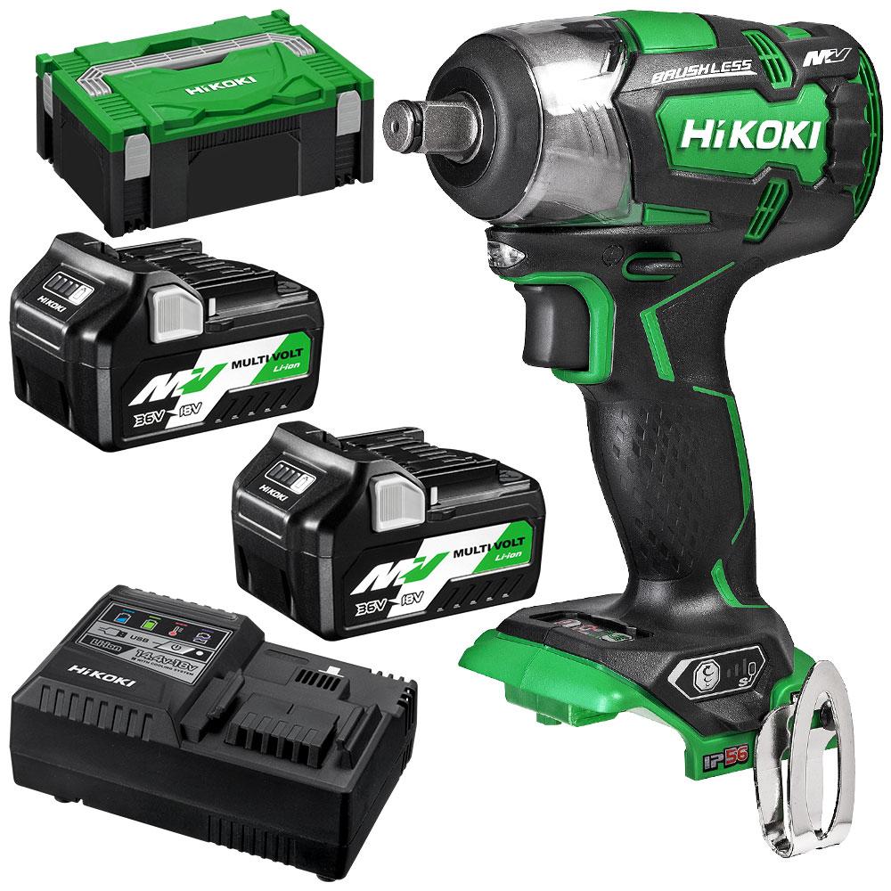 HiKOKI WR36DC(HRZ) 36V 2.5Ah Liion Cordless Brushless MultiVolt 1/2" Square Drive Impact Wrench