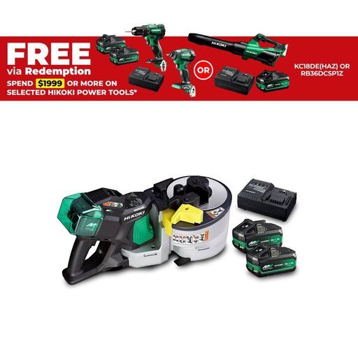 HiKOKI VB3616DA(HGZ) 36V 2.5Ah Li-ion Cordless Brushless MultiVolt Rebar Cutter & Bender Combo Kit
