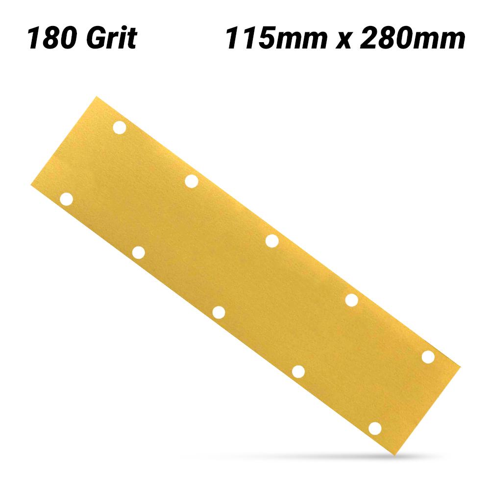 3M 7000082574 (GC800492578) 115mm x 225mm Hookit 255P 180 Grit Gold Paper Sheets – image 1