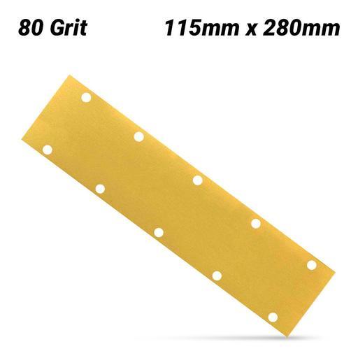 3M GC800454842 (255P) 115mm x 225mm Hookit 255P 80 Grit Gold Paper Sheets