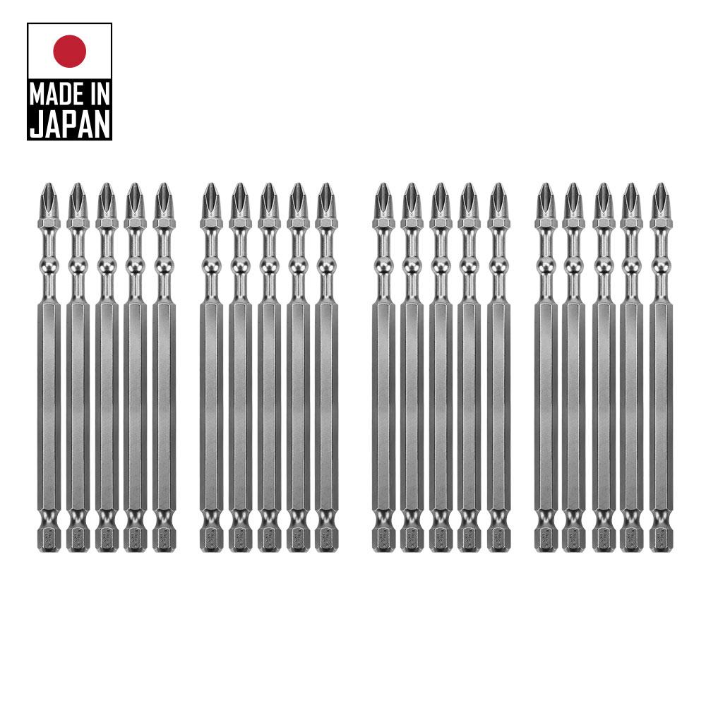 Xtorque XBB10020 20-Pack 100mm PH2 Platinum Torsion Impact Ball Driver Bits - MADE IN JAPAN – image 3