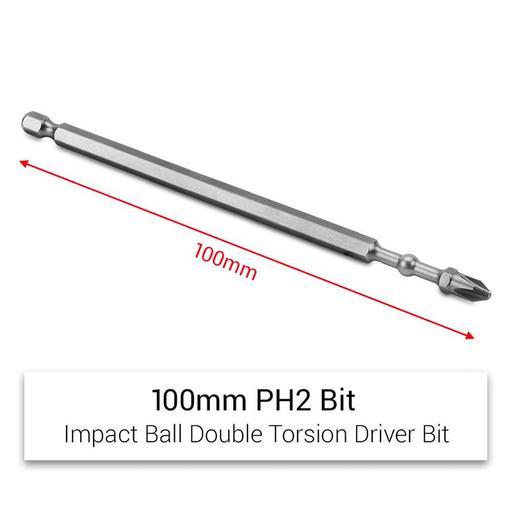 Xtorque XBB10020 20-Pack 100mm PH2 Platinum Torsion Impact Ball Driver Bits - MADE IN JAPAN – image 4