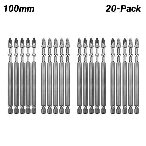 Xtorque XBB10020 20-Pack 100mm PH2 Platinum Torsion Impact Ball Driver Bits - MADE IN JAPAN