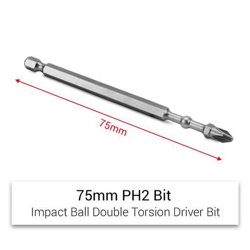 Xtorque XBB7520 20-Pack 75mm PH2 Platinum Torsion Impact Ball Driver Bits - MADE IN JAPAN – image 4