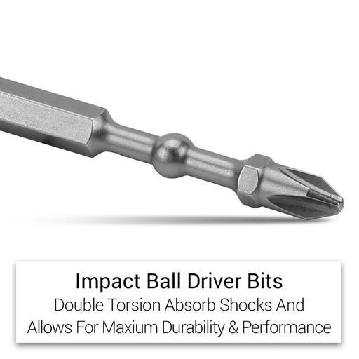 Xtorque XBB7520 20-Pack 75mm PH2 Platinum Torsion Impact Ball Driver Bits - MADE IN JAPAN – image 5