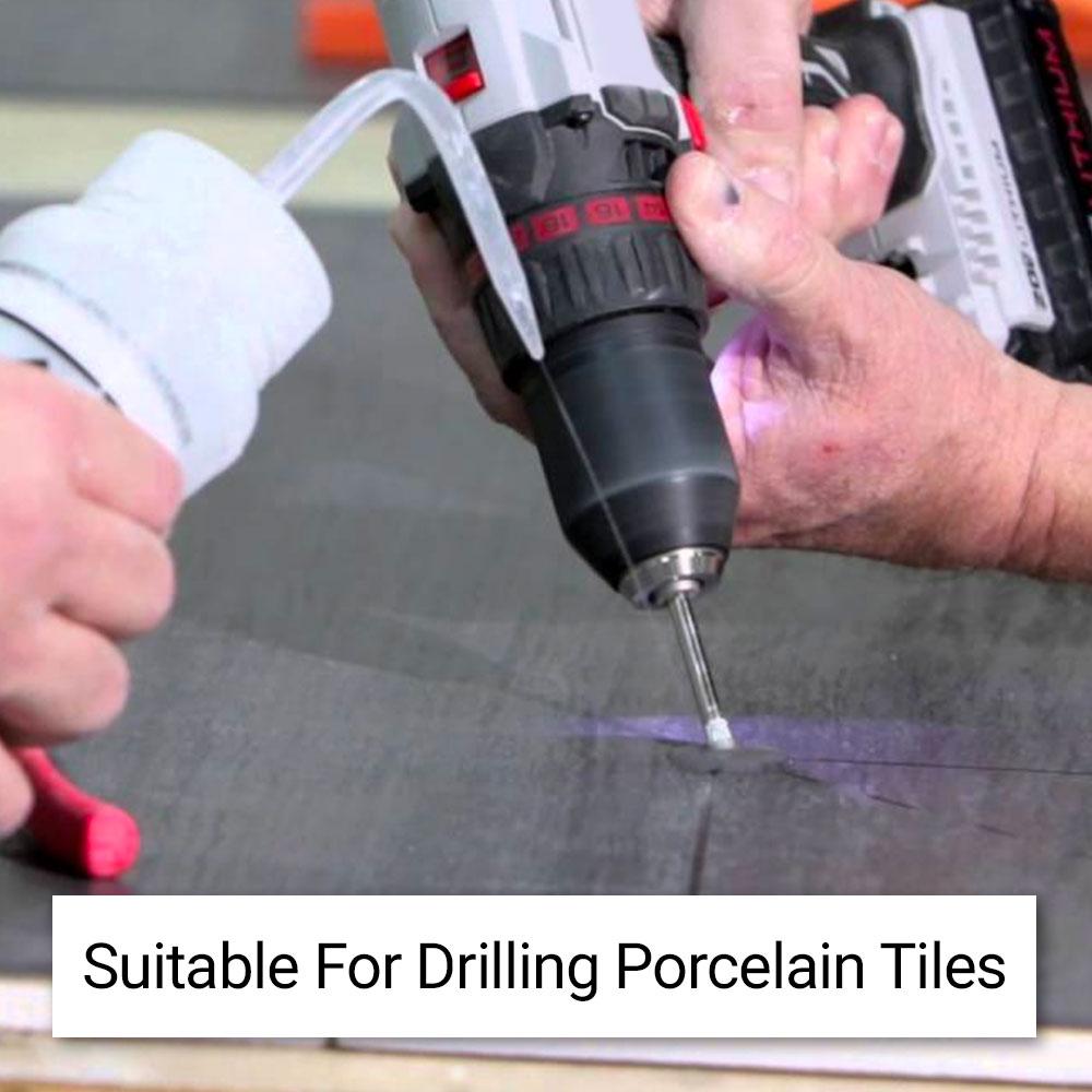 Drill best sale porcelain tile