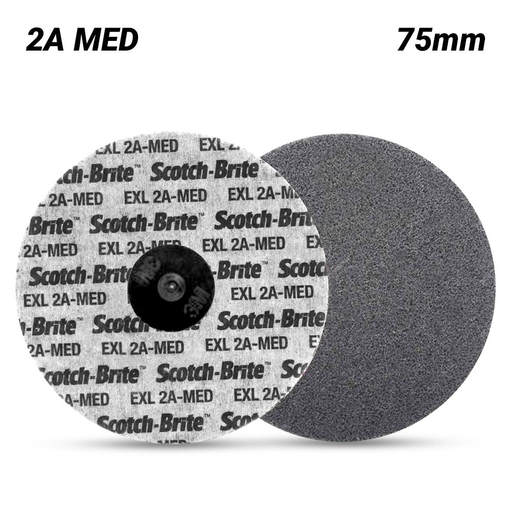 3M 7100000858 (61500099249) 75mm Scotch-Brite Roloc 2A MED EXL Unitised Wheel – image 1